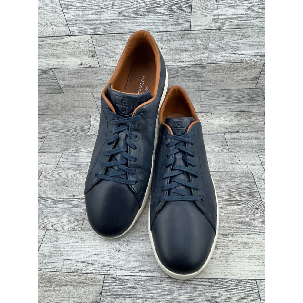 Cole Haan Grandpro Tennis Shoes‎ Navy Leather Lace Up Mens 12 M Sneakers